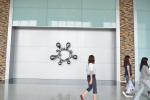Indoor Mirror Stainless Steel Sculpture Abstract Spray Water Metal Art