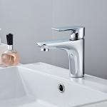 Brass Single Hole Single Handle Basin Mixer Tap in Chrome