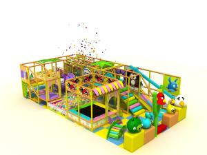 China Angry Birds Theme Kids Indoor Playground Equipment With Trampoline KP190424 factory