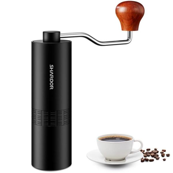 Adjustable Portable Manual Coffee Grinder Aluminum Alloy Stainless Steel Burr
