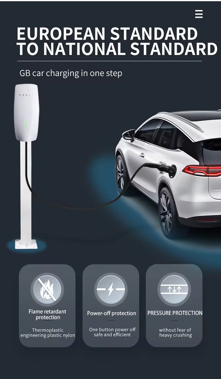 Withstand voltage 380V PC Copper 21KW 32A Type2 to GBT 1Phase EV Charger Adapter EV Charging plug Type1 to GB/t connector