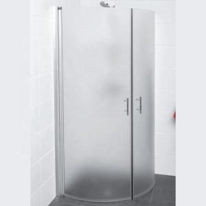 China Contemporary Frosted Glass Shower Doors with Fine Polished Edge and Tempered Glass factory
