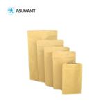 Heat Seal Kraft Paper Coffee Bags , Resealable Kraft Paper Bags Zipper Top