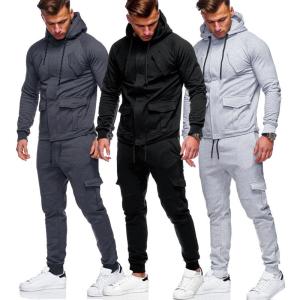 China Custom 2 Piece Sports Gym Mens Jogging Two Piece Sweat Tracksuit factory
