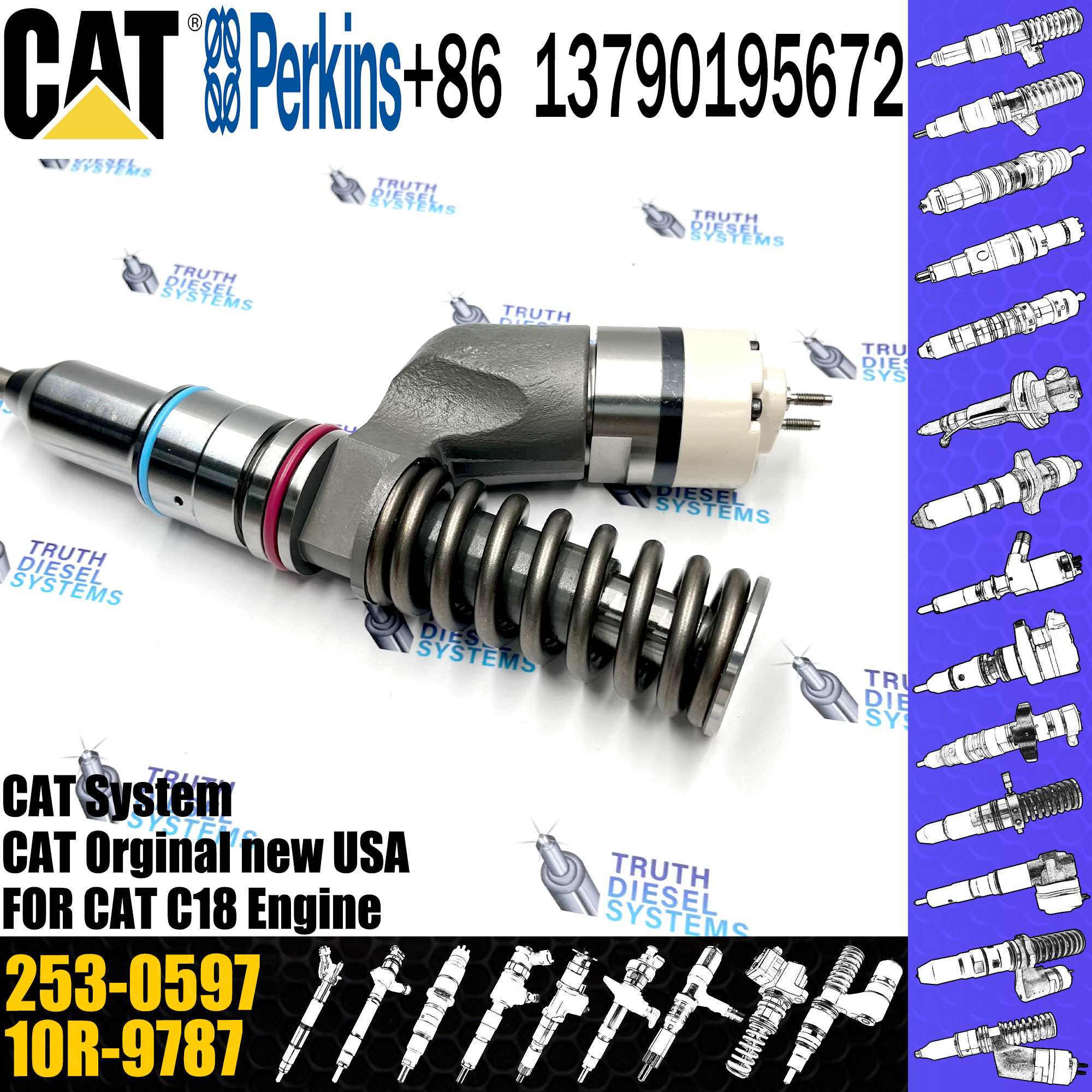 C18 Common Rail Fuel Injector 211-3028 374-0705 253-0597 20R-8048 211-3025 10R-0955 365-8156