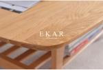 Oval Coffee Table 4 Legs Solid Wood Egyptian Style Living Room Furniture