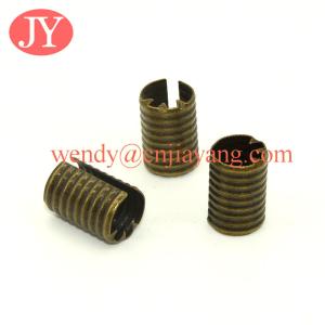 China Antique Brass Metal Crimp Ends Without Loop Fold Over Crimp Head Clips factory