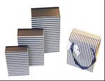 Customized Navy Strips Paper Box, Keepsake Gift Boxes With Embossing / Debossing