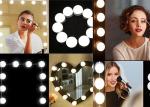 Warm White LED Makeup Vanity Lights Kit 4 Button Dimming USB Cable Length 1.5