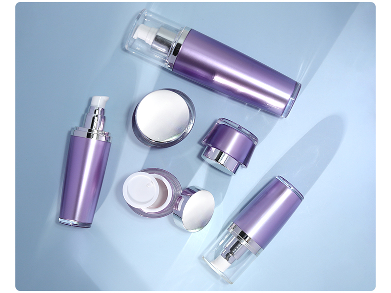 30ml 60ml 100ml Purple Empty Skincare Bottles Luxury Lotion Pump Bottle With Acrylic Base Material
