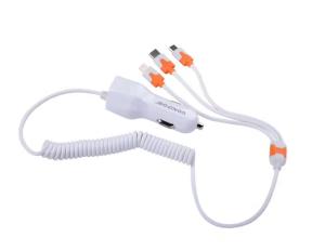 China 3 in 1 car charger, micro+Lightning+ type-c, with USB cable factory