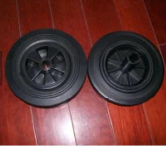 China 300mm Wheel Trash Can Replacement Plastic Rim Trash Bin Wheel factory