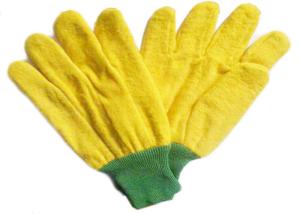 China Yellow Warm Fleece Gardening Working Gloves With Knit Wrist For Winter Use factory