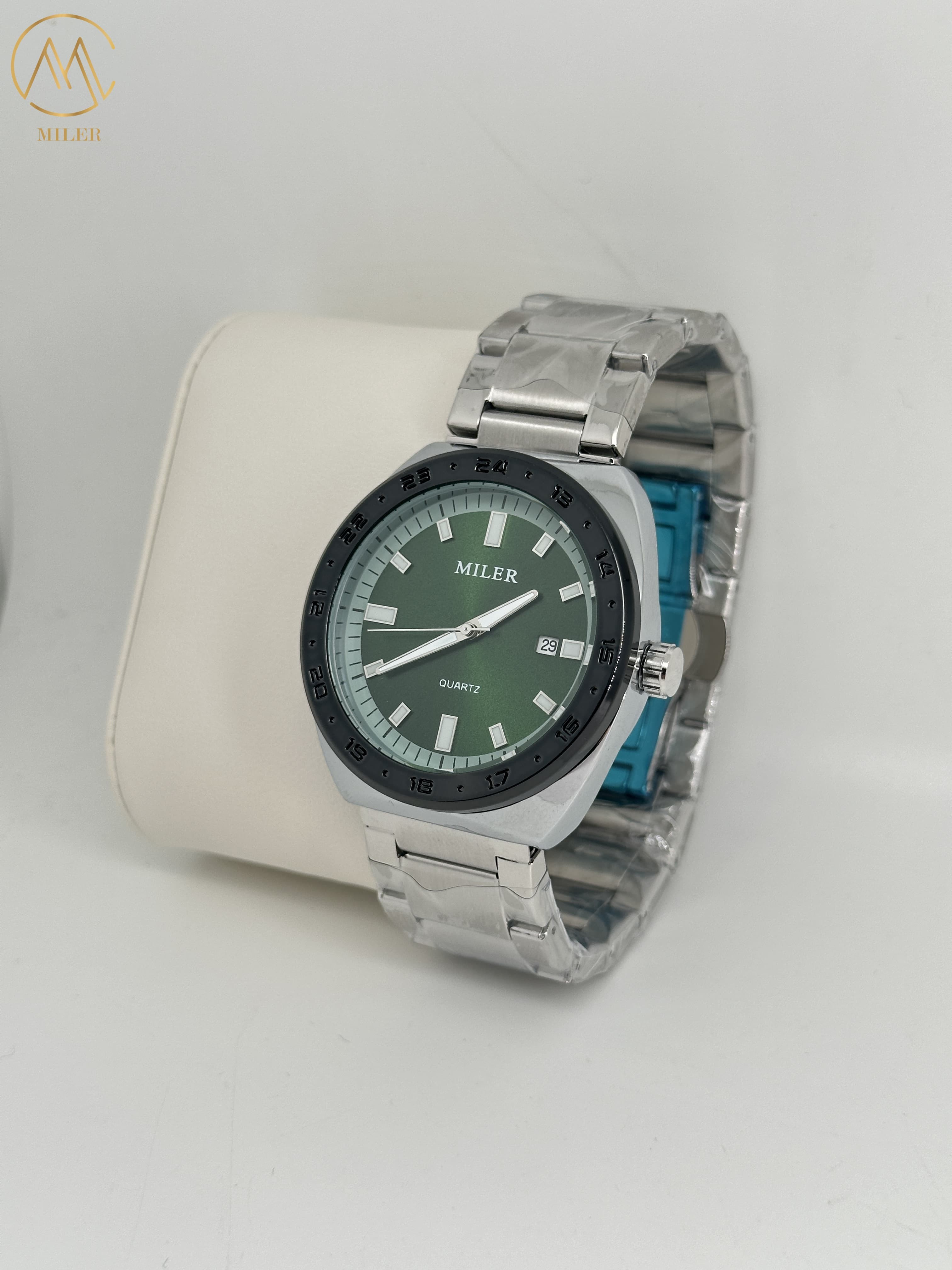 Simple Business Quartz Watch Stainless Steel Strap Wristwatch For Men With Calendar