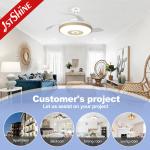 Multi Color Night Light Ceiling Fan with Hidden Blades and 110-240V/50Hz-60Hz AC