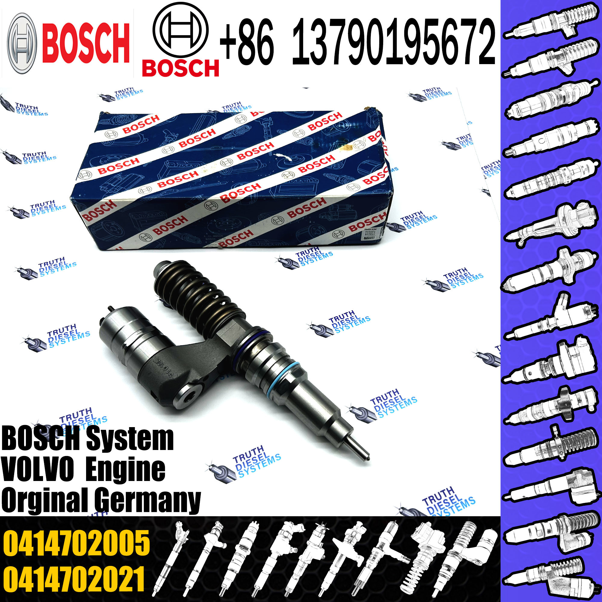 20440409 Diesel Fuel Injector 0414702010, 0414702003, 0414702005, 0414702021, 20440409,, 20381597, 3155044