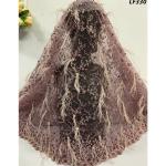 Handmade Beaded Lace Trim Luxury Feather Embroidery Lace Fabric for Evening