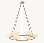 Chrome Finish Brushed Brass And Glass Ceiling Light 85-265 Volts