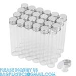 Plastic Glass Test Tubes with Cork Stoppers, Liquid Sample Vial, Leak-Proof,
