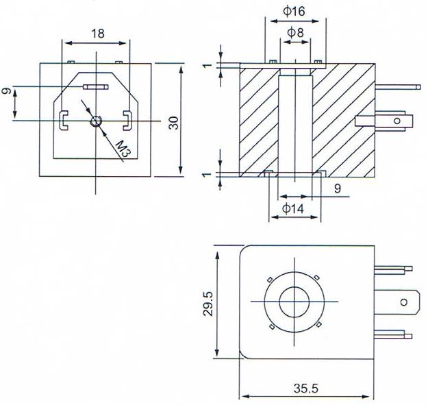 Dimension of Pneumatic Solenoid Valve Coil :