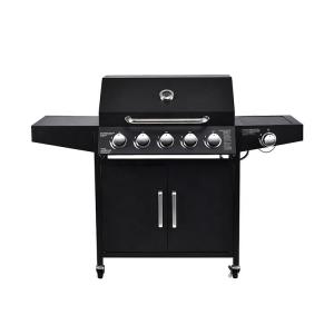 China 141*55*109 cm Garden 304 Ss 10000Btu 5 Burner Gas Smoke Grill Machine With Side Burner factory