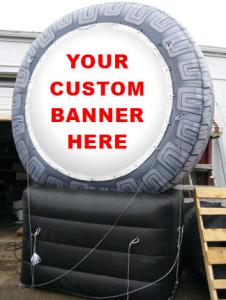 China hot selling inflatable giant standing tire model for sale factory