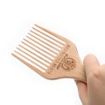 African Pro Wooden Hair Pick Comb For Curly Afro Hair Styling Wide Teeth Gear