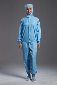 China Hooded Clean Room Garments Two Pieces With Low Dust Penetration Rate factory