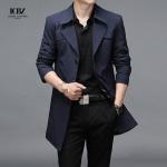 Men's Jackets Fashion Windproof Casual Slim Fit Windbreaker Long Coat With Suit
