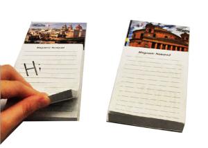 China Wood Free Personalized Memo Pads 126 Mm * 76 Mm Fridge Magnet Notepad factory