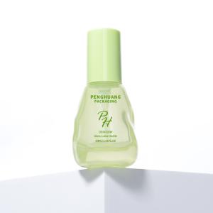 China Avocado Green Clear 30ml Glass Liquid Foundation Bottles For Skincare Packaging factory