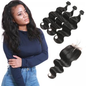 China 3 Bundles Brazilian Remy Virgin Hair Extensions Body Wave Customized Length factory