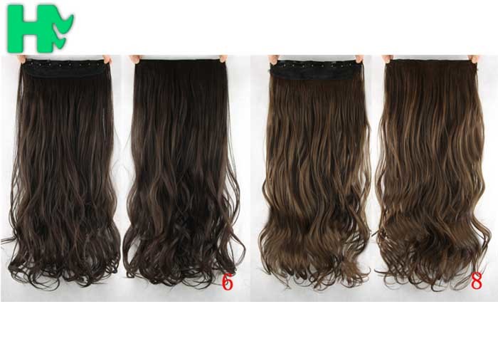 Girls 24 Inch Synthetic Hair Extensions Natural Curly Human Hair Ponytail