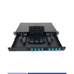 China 24 Port Fiber Optic Patch Panel Duplex 19&quot; OM3 LC UPC Rack Mounted Patch Panel factory