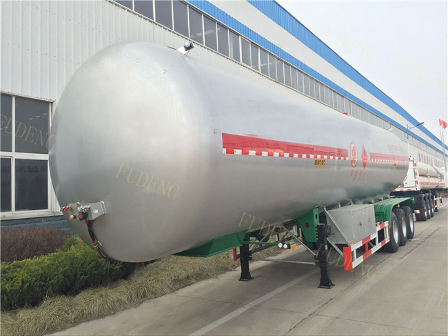 10 Wheelers LPG LNG Fuel Transfer Trailer 3*13 Ton FUWA Axles Carbon Steel Tank