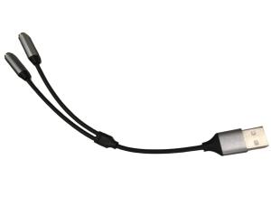 China OEM Electronic Wire Harness One USB To Two 3.5mm Headphone Jack Adapter factory