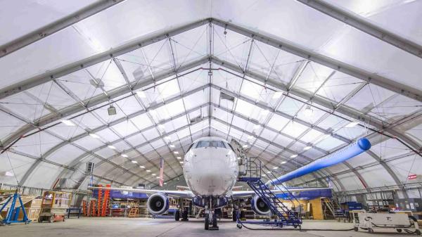 Industrial Metal Aircraft Hangars Metallic Construction Prefab Steel Frame