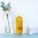 Transparent 750ml Capacity Extra Flint Engraving Glass Bottle With Cork With