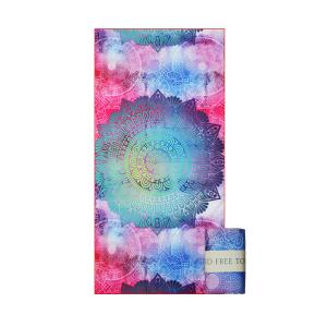 China Non Slip Printed Microfiber Yoga Mat Towel With Silicone Dots factory