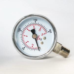 China Bottom 200 Psi Pressure Gauge Chrome Plated Steel Brass Internals 50mm Pressure Gauge factory