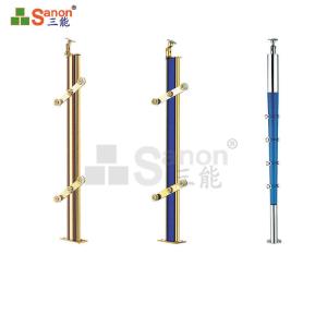 China Multiple Colors Available Stainless Steel Wooden Frameless Glass Fence Railing factory