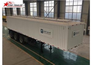 China 3 Axles Van Truck Flatbed Container Trailer With ABS Brake System factory