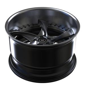 China Polish Lip And Black Disc Custom 2 Piece Forged Wheels Staggered 19 21 Inches factory