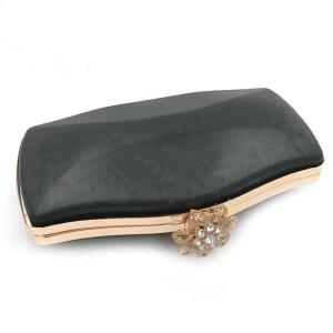 China Beautiful diamond leaf locks decorative purse box clasp iron metal frame with gold factory