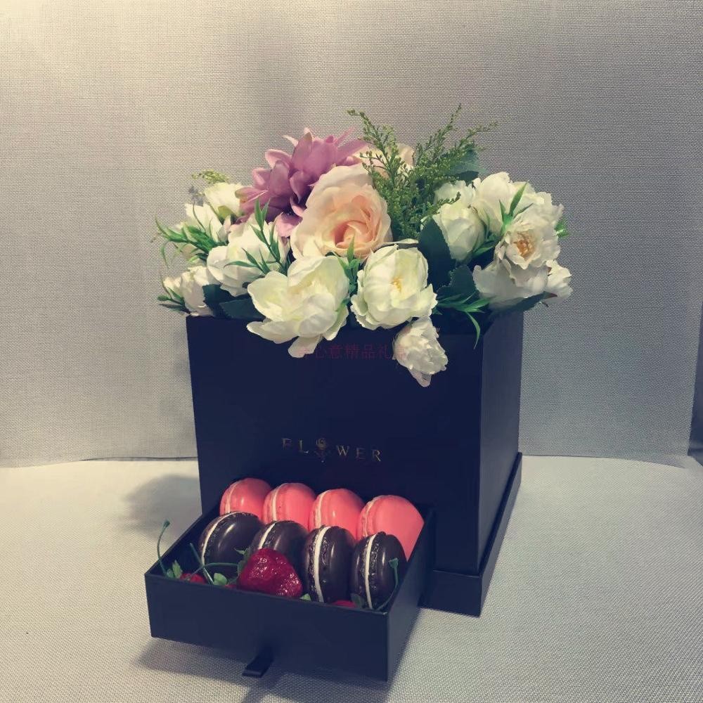 Hexagon Shape Cardboard Paper Box for Roses and Ice Flowers 28*17*14cm or Custom Size