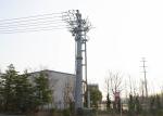 Terminal Tubular Transmission Tower , Flange Connection Electric Power Tower