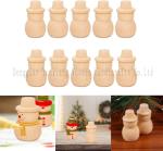 Unfinished Wood Christmas Tree Snowman, DIY Natural Wooden Xmas Tree for Arts