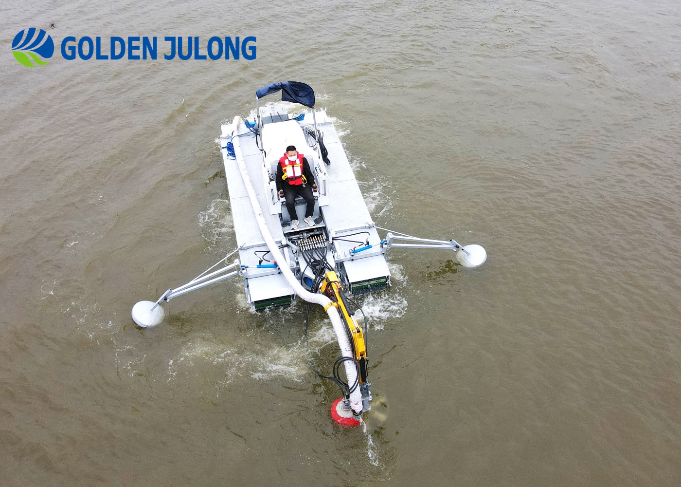 China Customized Multifunctional Amphibious Dredging Machine With Lightweight Hull Structure JLAMV2100 factory