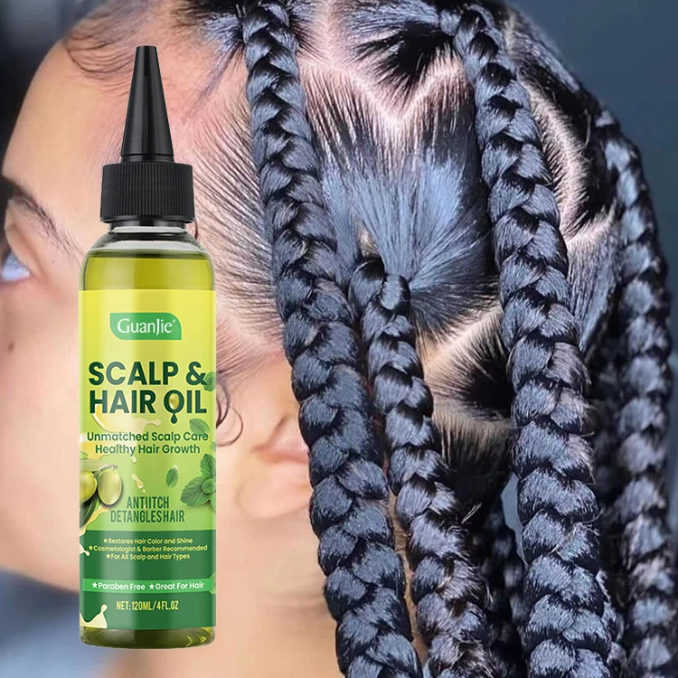 Private Label Anti-Itching Olive Hair Scalp Oil Nourishing Saver Relieve Scalp Tension Refreshing Mint Scalp Oil
