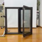 Black Double Tempered Glasses Tilt And Turn Casement Windows Fiberglass